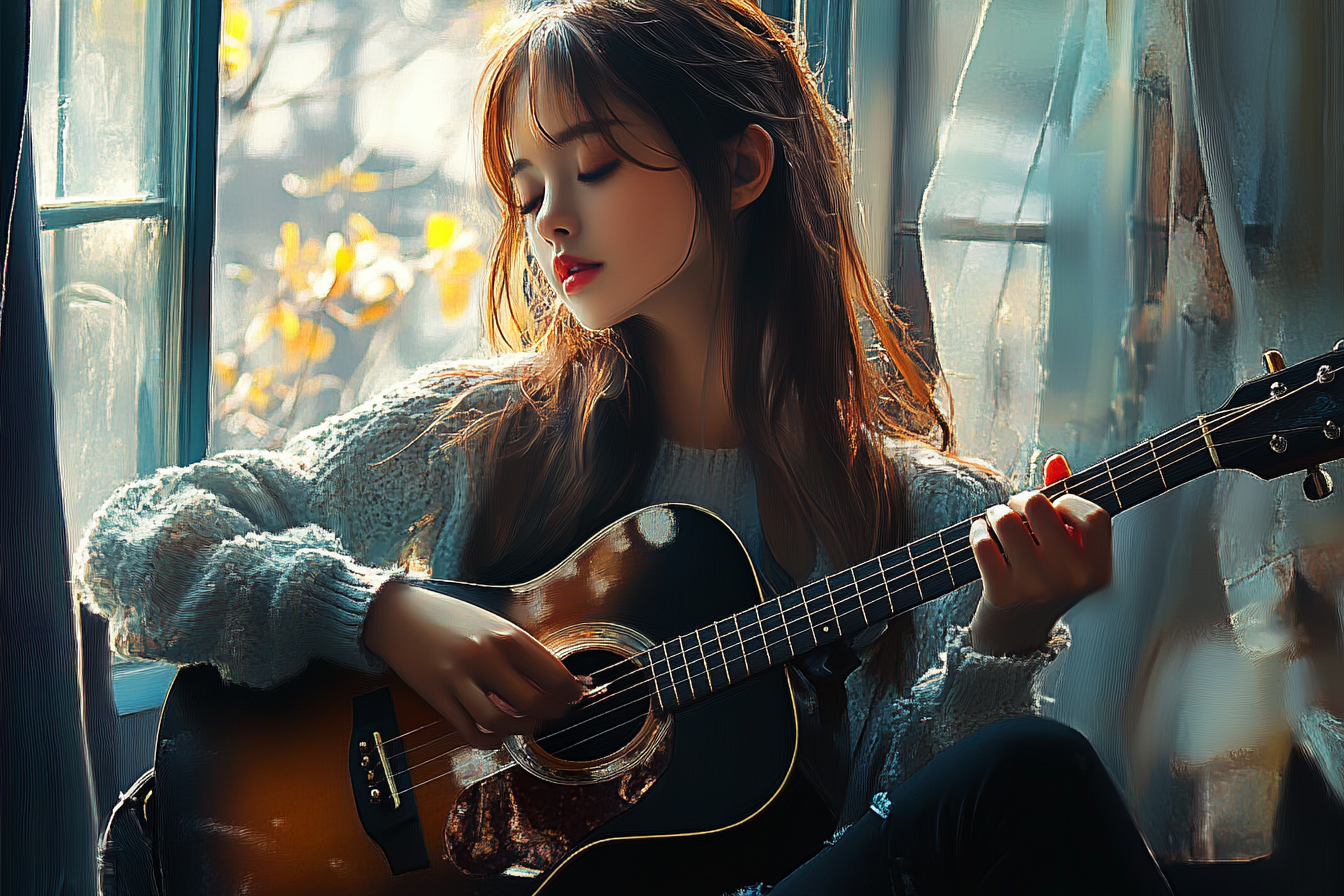 playing guitar